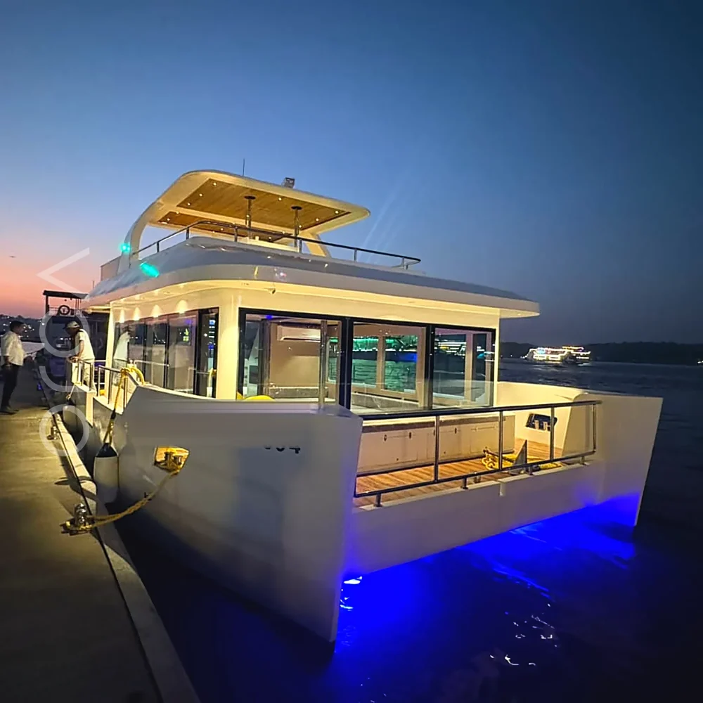 Luxury River Cruise Boat in Goa, exterior profile - Orca Sail