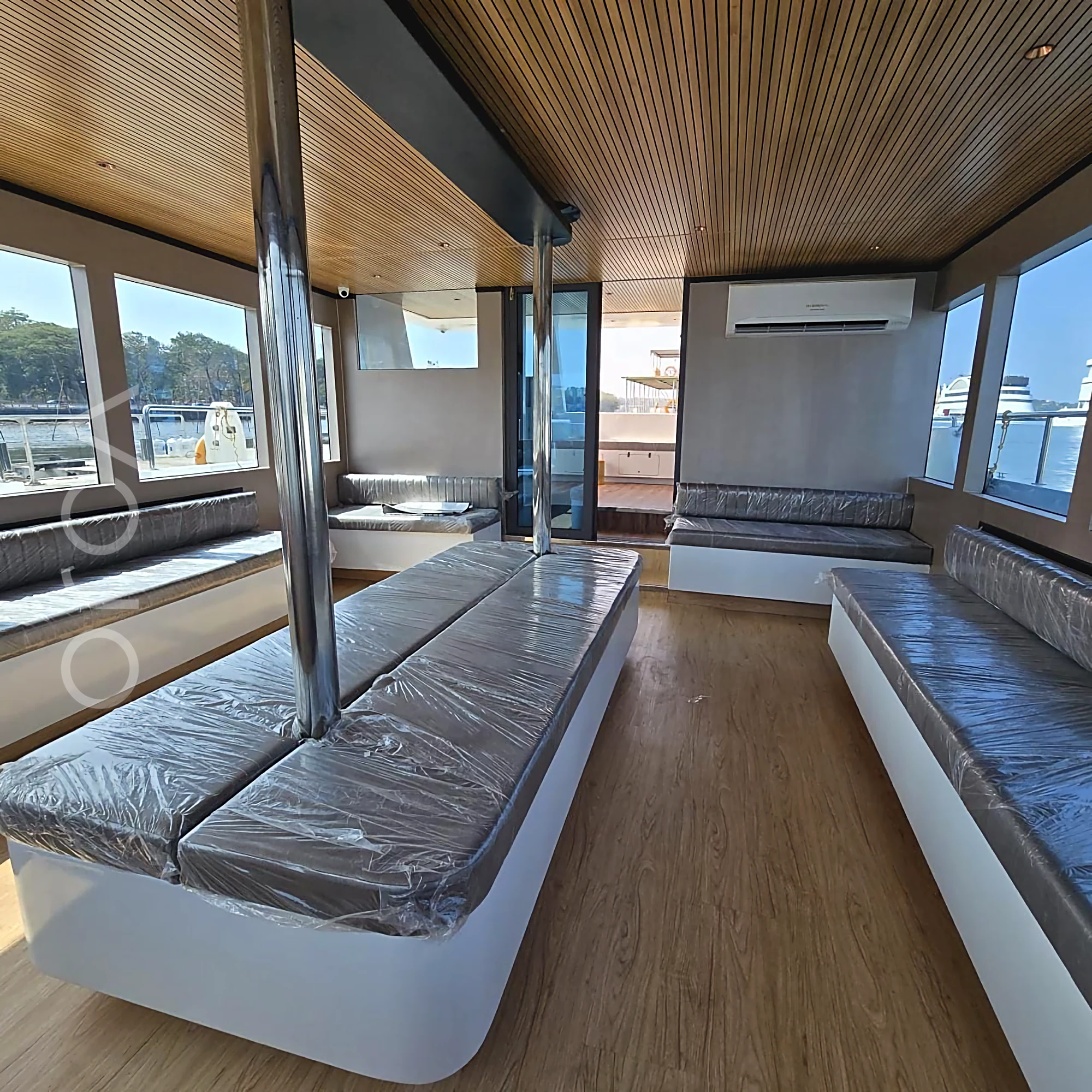 Luxury River Cruise Boat in Goa, seating lounge - Orca Sail