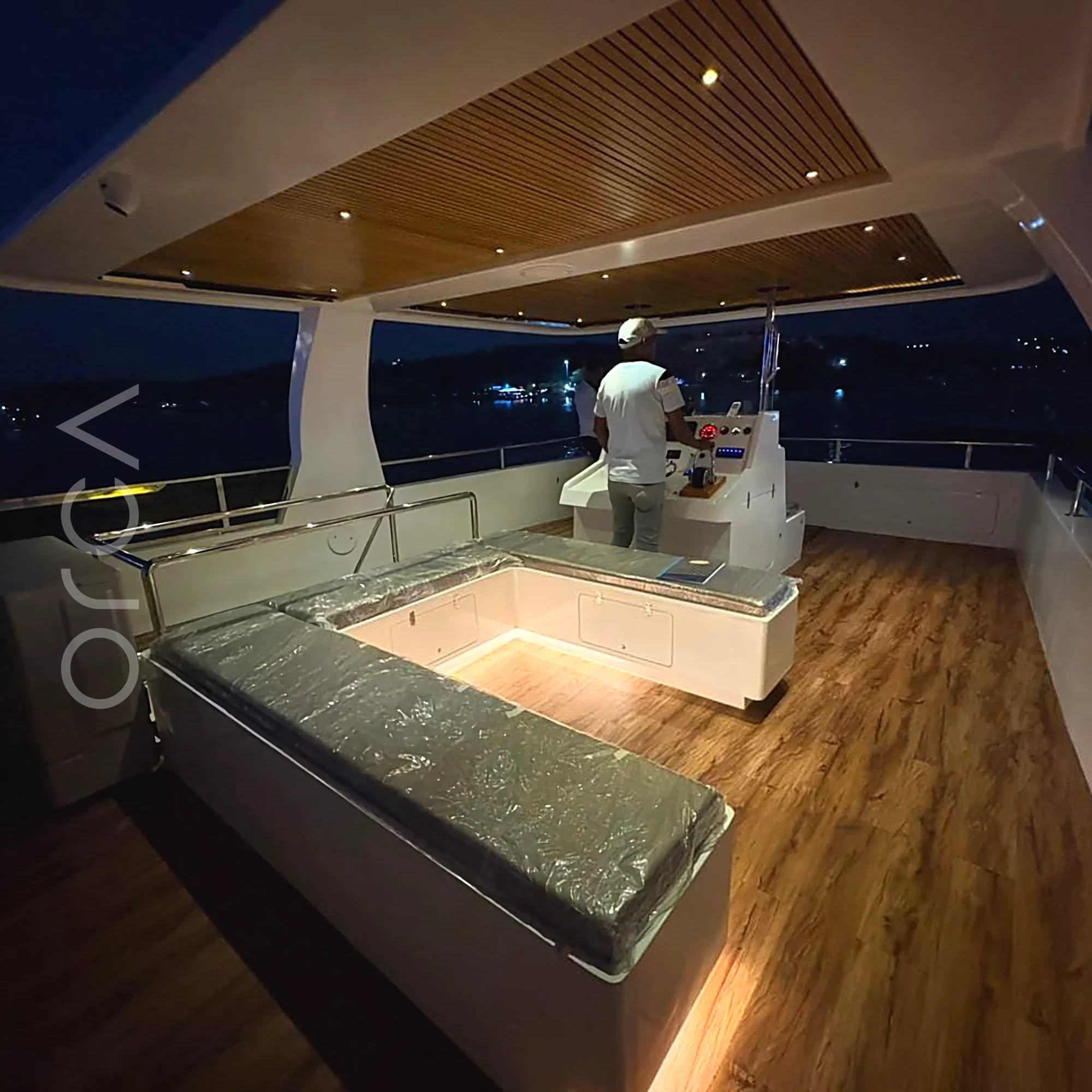 Luxury River Cruise Boat in Goa, aft lounge - Orca Sail