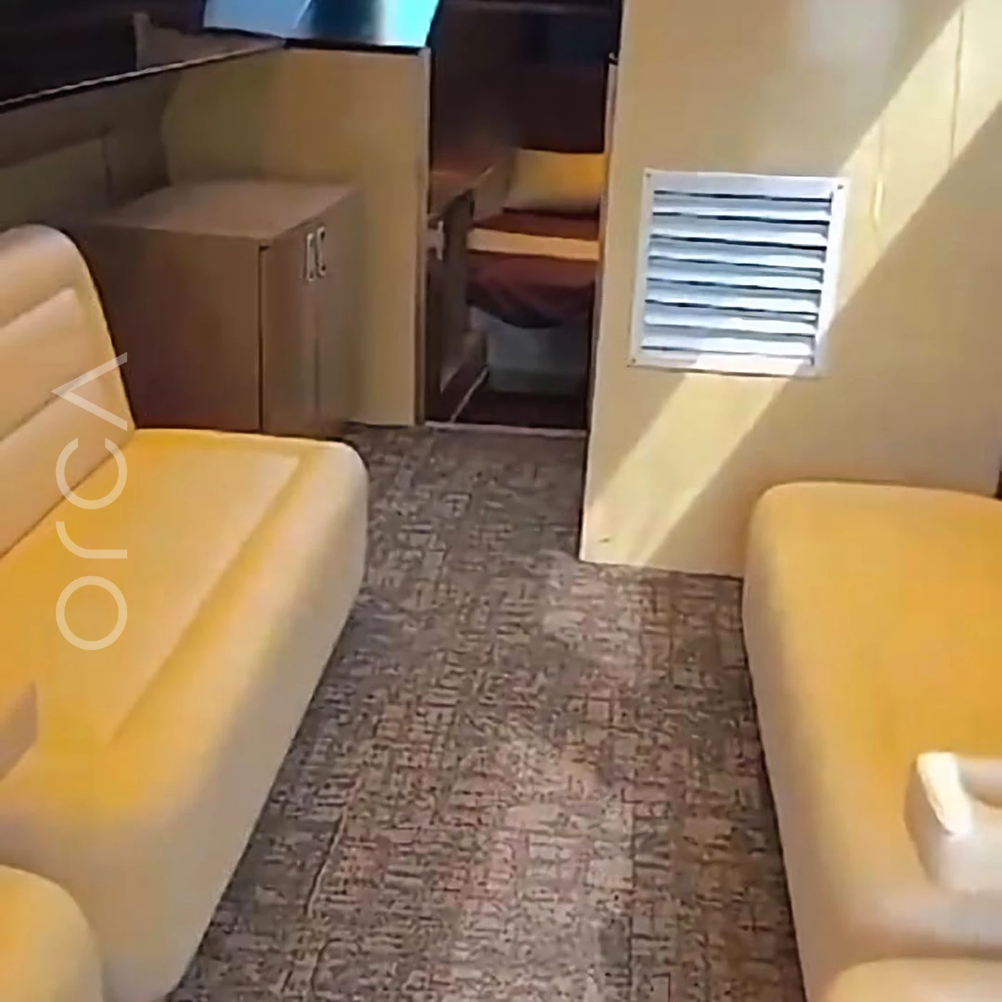 A Ripple motor yacht in Goa, the saloon, available to rent from Orca Sail.