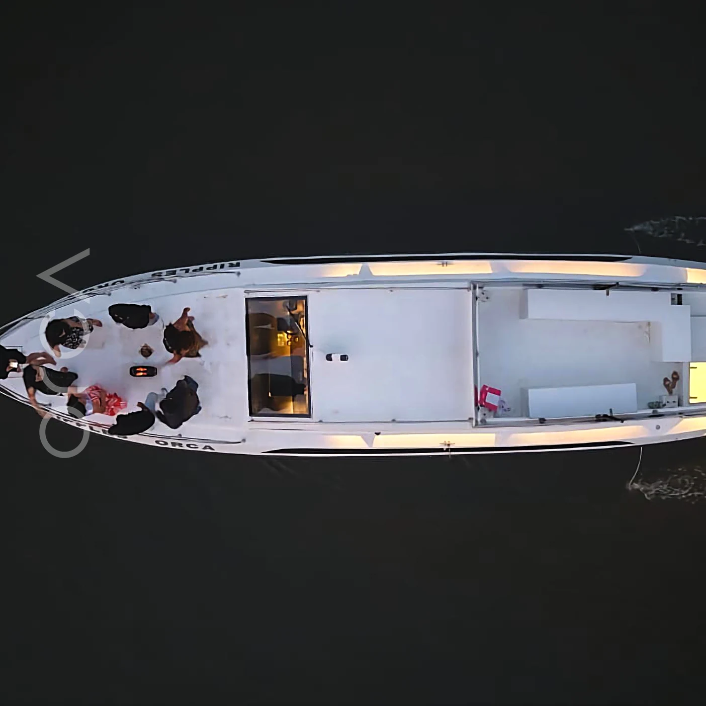 A Ripple motor yacht in Goa, out on the water, available to rent from Orca Sail.