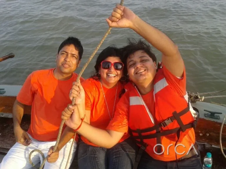 A corporate team on a team bonding sail in Mumbai